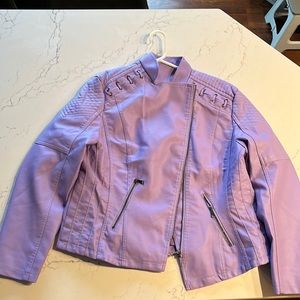 Lilac Faux Leather Jacket